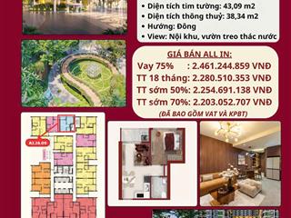 Bán căn hộ d'lusso an phú 1pn tầng 28 view vườn treo thác nước, giá tốt chỉ từ 2.2 tỷ