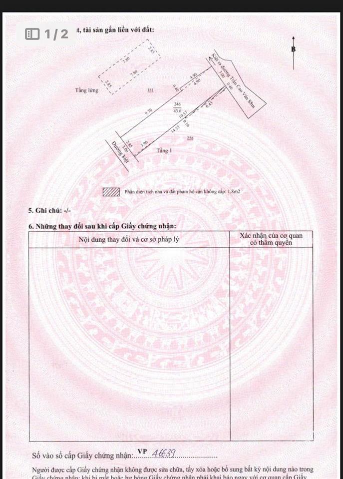 Chính chủ bán nhà gác lửng kiệt trần cao vân, phường xuân hà , thanh khê
