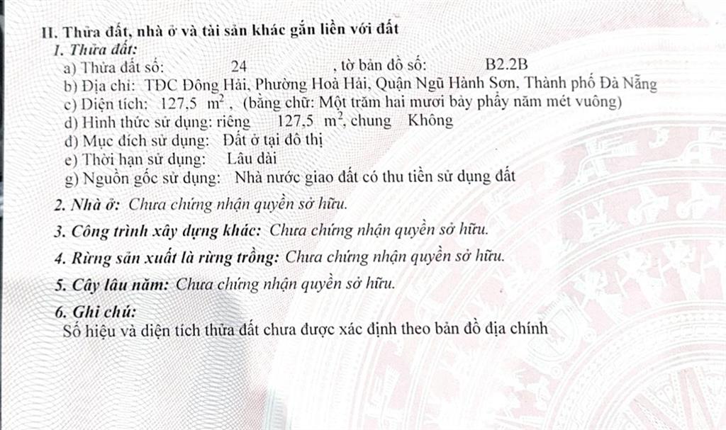 Bán đất tân trà lô góc đường lê như hổ (7.5m) + đông hải 11 (5.5m