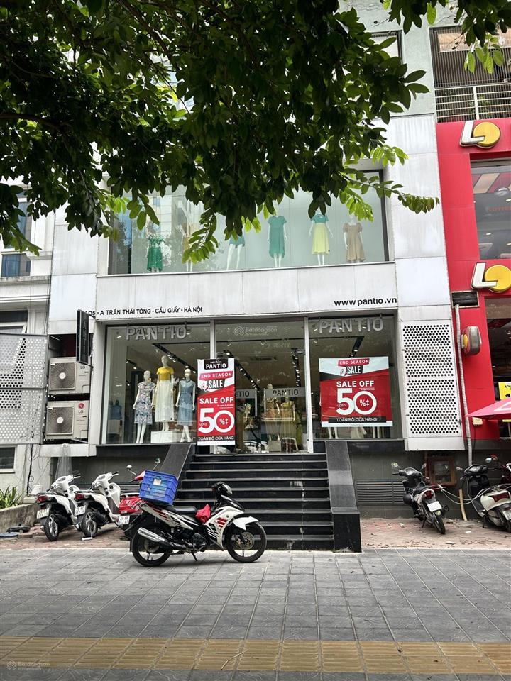 Cho thuê nhà mặt phố trần thái tông 200m2 x 2 tầng, mt 10m, thông sàn, vỉa hè rộng, mọi mô hình