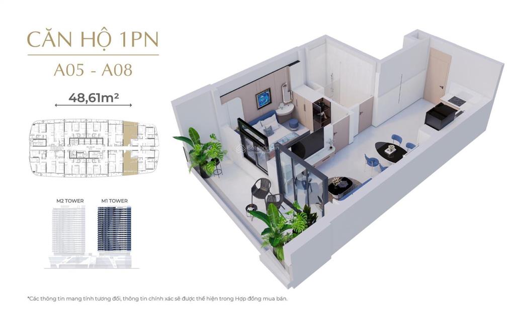 Bán căn 2pn the meridian 72,97m² view downtown, bàn giao cao cấp