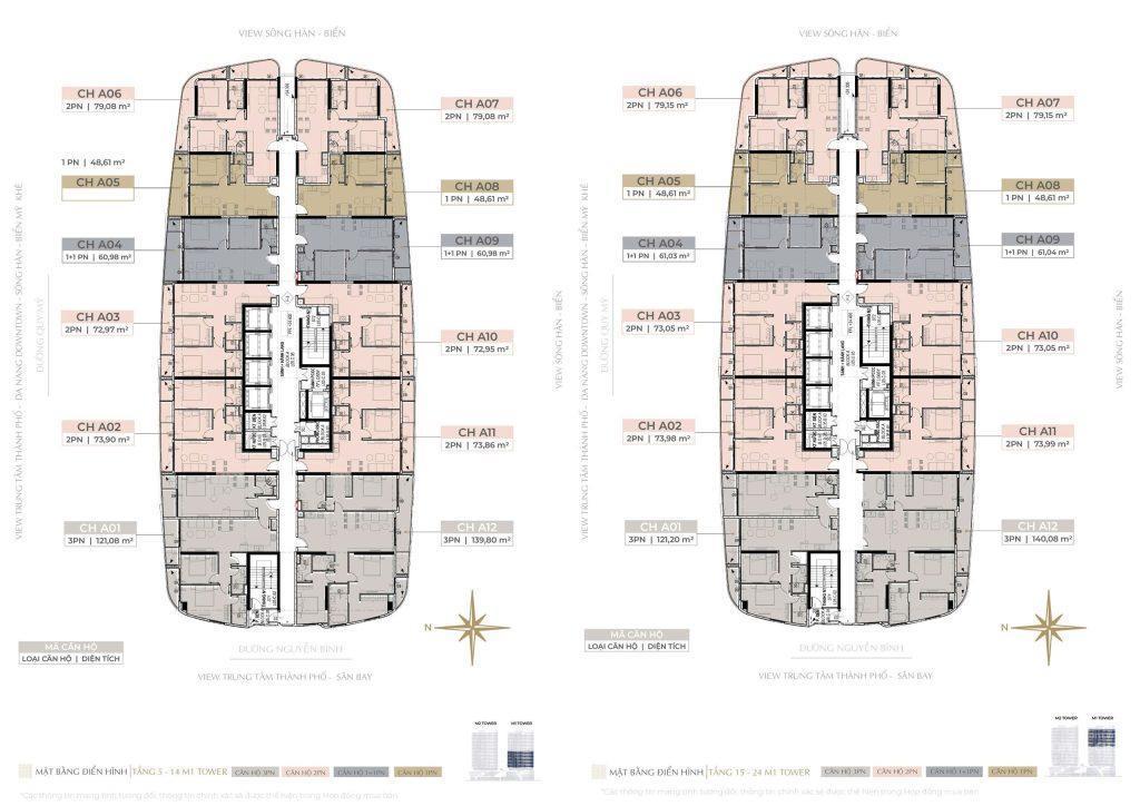 Bán căn 1pn+ the meridian 60,98m² view trung tâm đà nẵng & downtown, bàn giao cao cấp