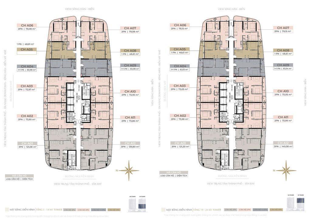 Bán căn 1pn+ the meridian 60,98m² view trung tâm đà nẵng & downtown, bàn giao cao cấp