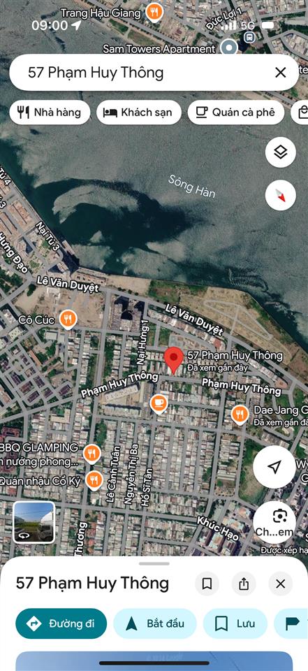 Bán cặp đất mặt tiền lớn 10m5 phạm huy thông đoạn đẹp ngay sông hàn. 312m2 giá 74 triệu/m2