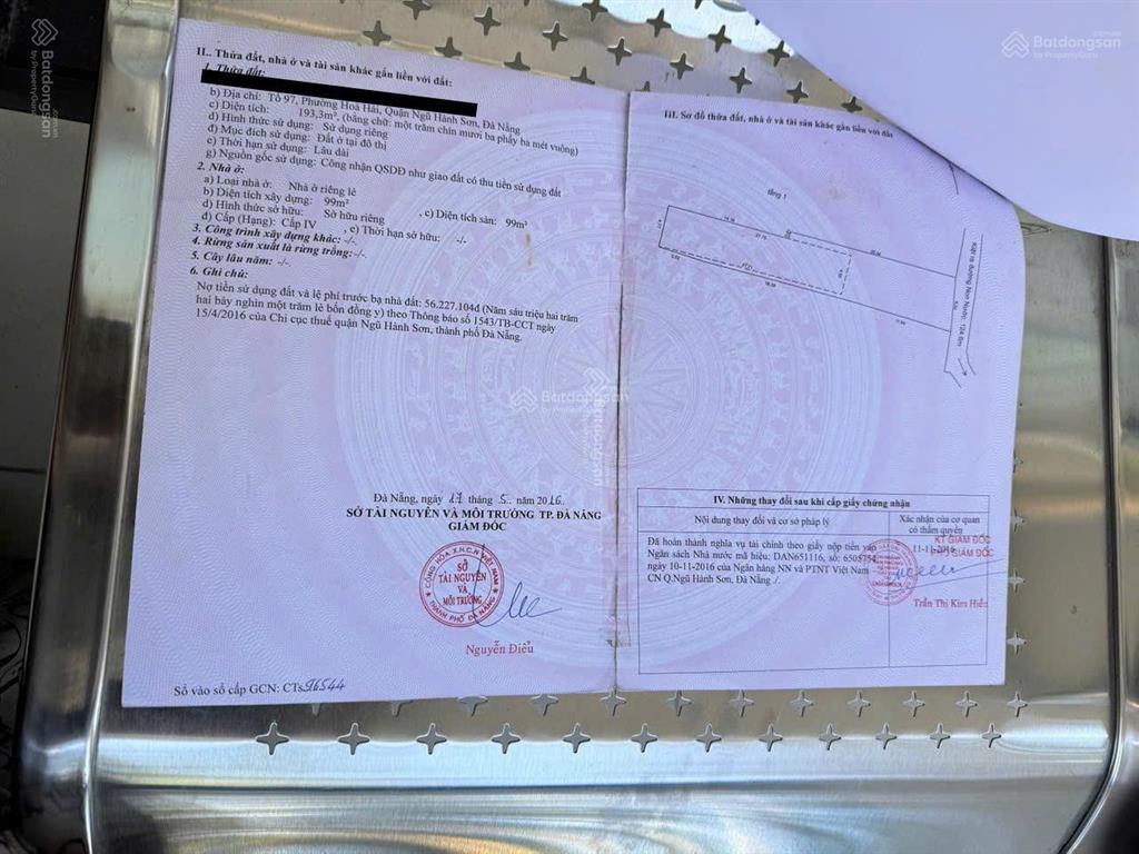 Chính chủ gửi bán 193m2 nhà vườn ngay điểm du lịch núi ngũ hành sơn, p ngũ hành sơn, tp đà nẵng