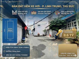 Đất đẹp cách hoàng diệu 2 chỉ 500m  linh trung  dt 100m ngang 5m đẹp