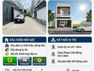 Chính chủ cần bán lô đất phân khúc 5 tỷ đường 7m có lề ngay lê văn chí  linh trung