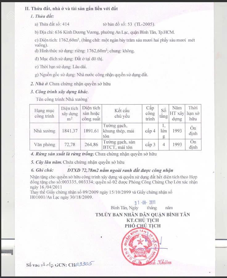 Măt tiền kinh dương vương quận bình tân ngang 33m x58m2 cn1762,6m2 giá 99tr/m2