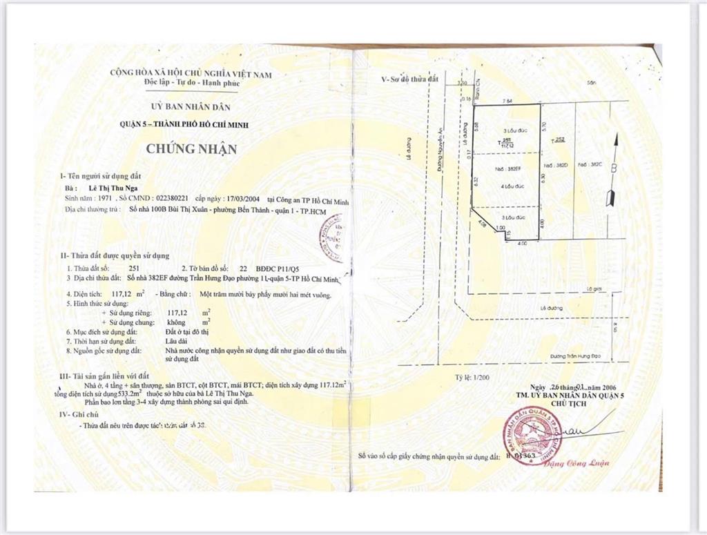 Bán nhà góc 2 mặt tiền trần hưng đạo  nguyễn án q5, 8x16m, 5 tầng, giá 52 tỷ tl