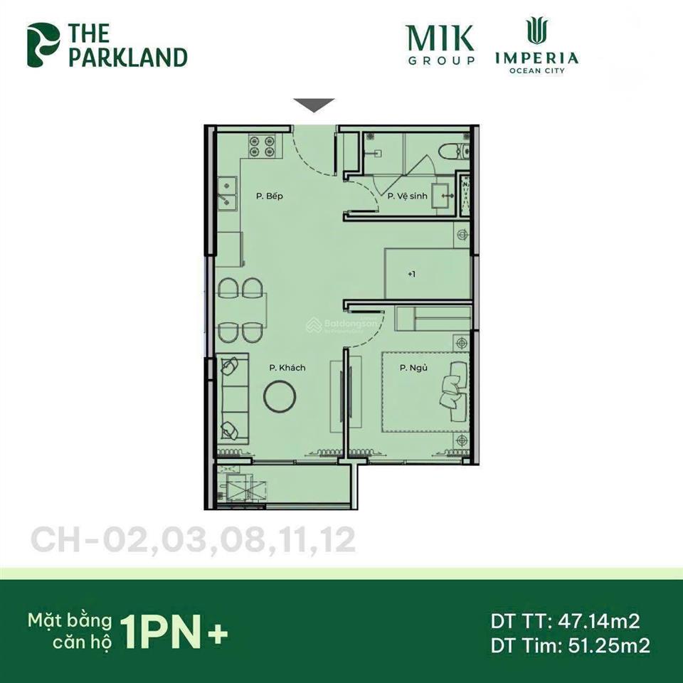 Căn 1 + giá 2.80 tỷ vốn tự có cần 1.05 tỷ, 0% lãi suất trong 3 năm. miễn phí dịch vụ 2 năm