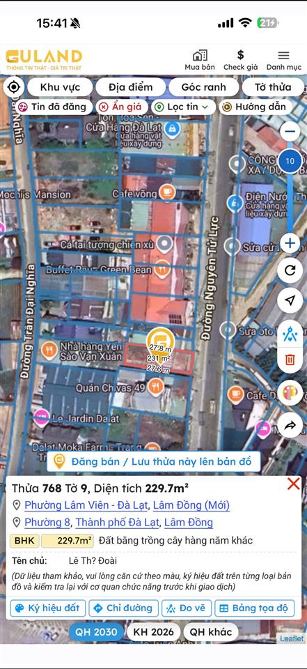 Cho thuê quỹ đất 2 mặt tiền hiếm trung tâm đà lạt vị trí chiến lược | diện tích lớn, đa mô hình