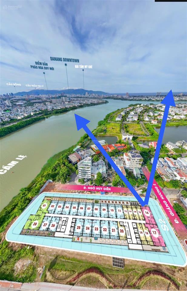 Trực tiếp cđt bán căn góc 2pn số 16 vip nhất view pháo hoa tại s2 tòa spana tower đà nẵng 65tr/m2