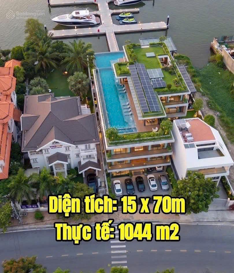 Khan hiếm villa 2 mặt tiền nguyễn văn hưởng và mặt sông sg + sẵn bến du thuyền 1044m2, hầm, 4 tầng