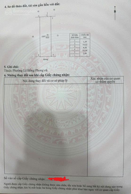 Bán đất siêu hot tại ngõ 74, hoàng văn thụ, 3,1 tỷ, 68m2