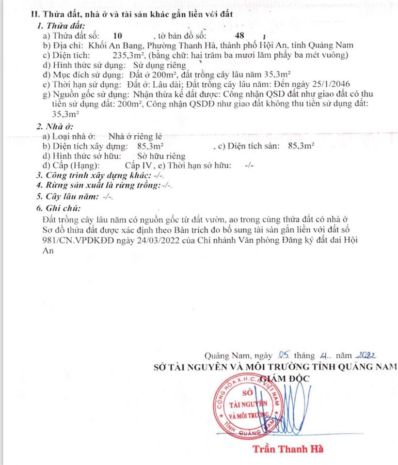 Bán nhà riêng tại 376, đường hùng vương, phường thanh hà, hội an, 17 tỷ, 377m2, giá cực chất hot!