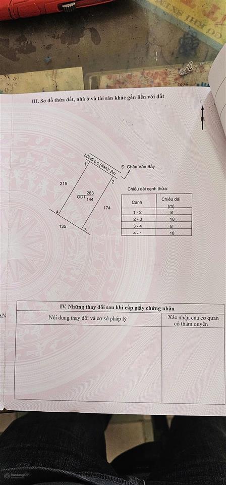 Bán đất tại đường châu văn bảy, 1,25 triệu vnd, 144 m2, pháp lý đầy đủ