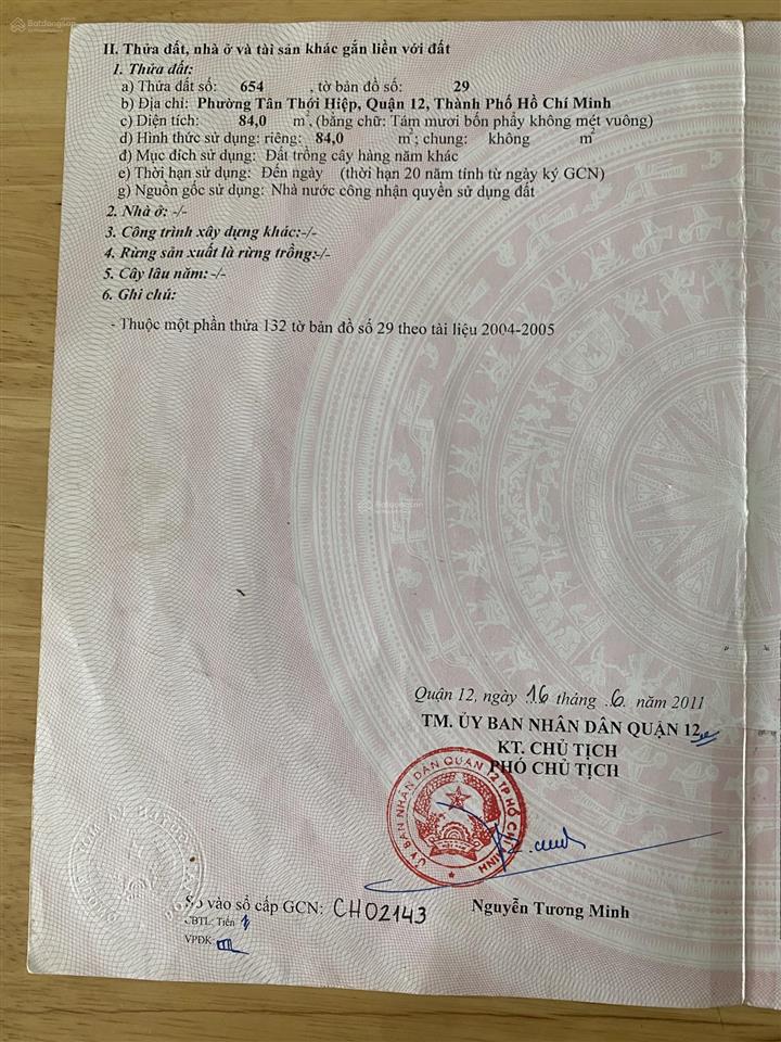 Bán đất đẹp tại nguyễn thị căn, quận 12, 6,8 tỷ, 84 m2, pháp lý đầy đủ