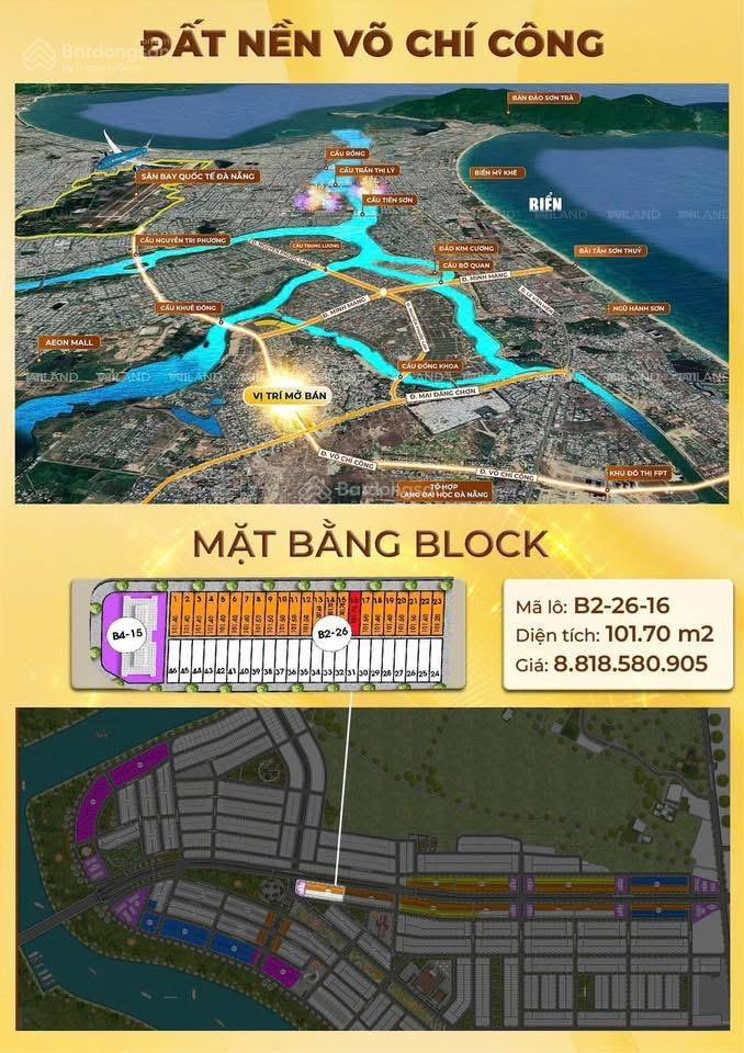 Sở hữu ngay lô đất nền rẻ nhất kđt hòa quý, gần võ chí công, đà nẵng.