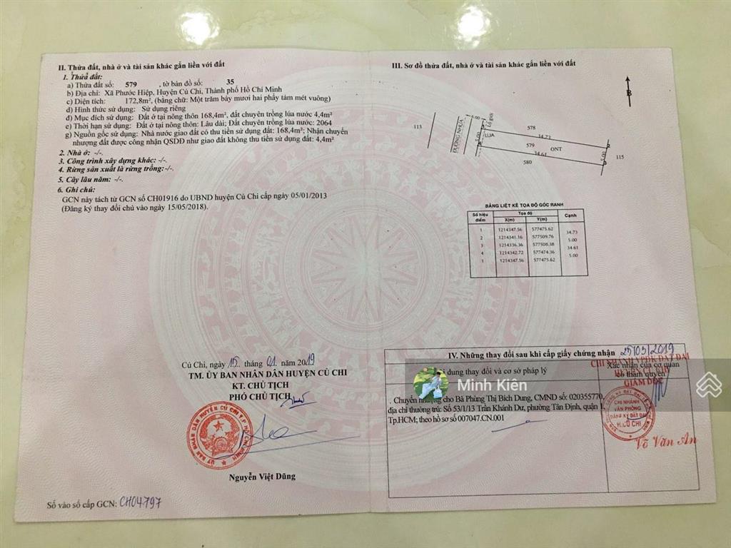 Do cần tiền cho con đi du học nên chủ bán lại lô đất 173m2 giá 990tr , shr , đ cây trôm mỹ khánh .