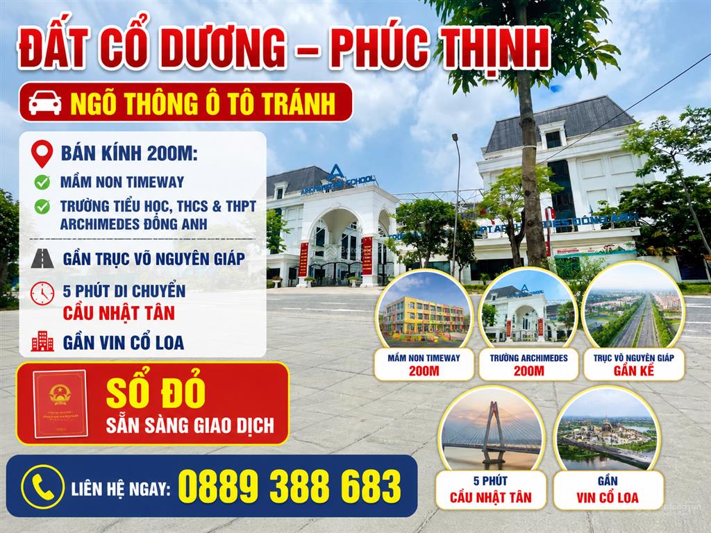 Bán đất tại cổ dương, huyện đông anh, 90 triệu / m2, 65 m2, chính chủ giá siêu hời 0889 388 ***