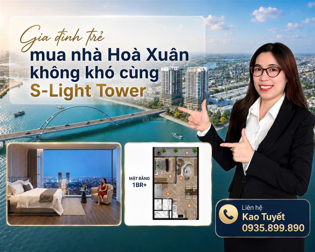 Chỉ từ 600 triệu sở hữu căn hộ slight tower hòa xuân sổ lâu dài, vay 70%, hỗ trợ lãi suất 24 tháng