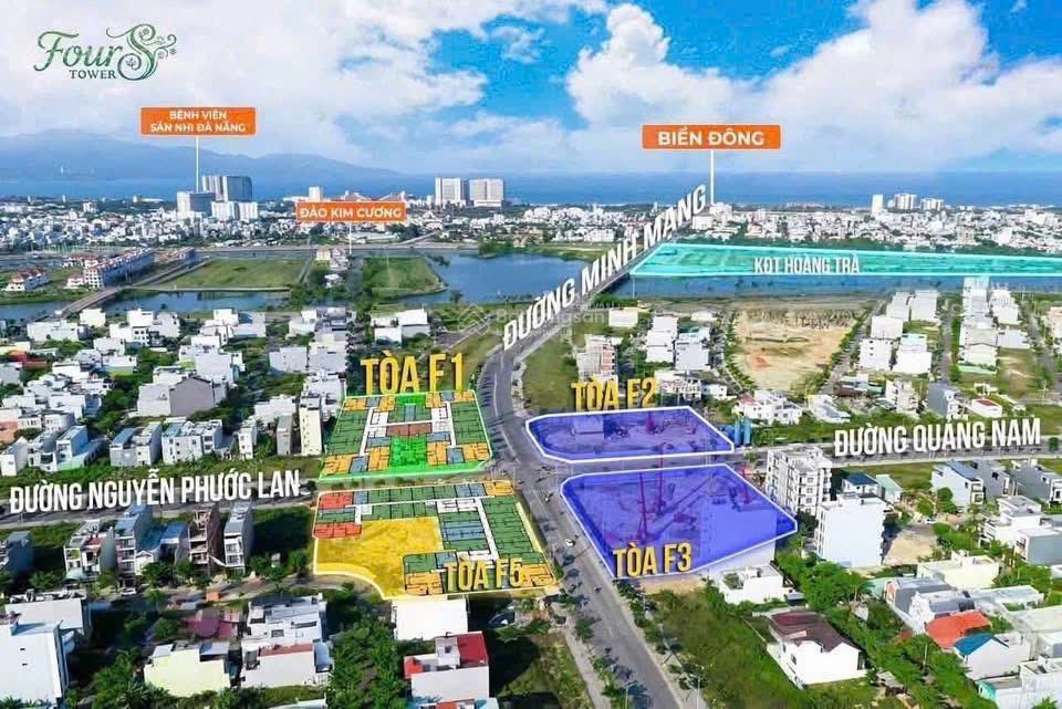 Căn hộ studio sân vườn cuối cùng fours tower, giá trực tiếp cđt, sát sông gần biển, công viên 50ha