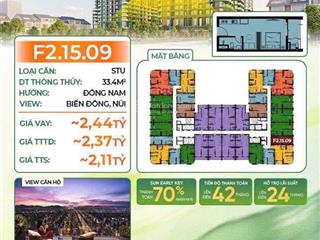 Cực hot căn studio tòa f2 fours tower, hướng đông nam, view sông, biển, núi ngũ hành sơn
