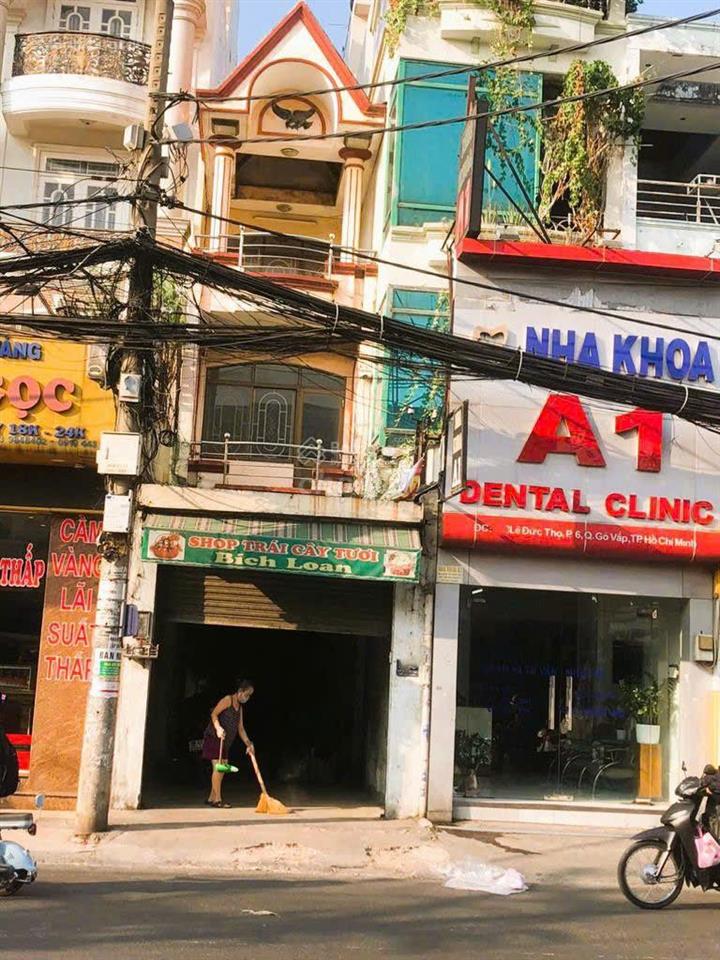 Đối diện chợ an nhơn ! mặt tiền lê đức thọ  80,3m2  trệt 2 lầu / khu sầm uất kinh doanh ngày đêm