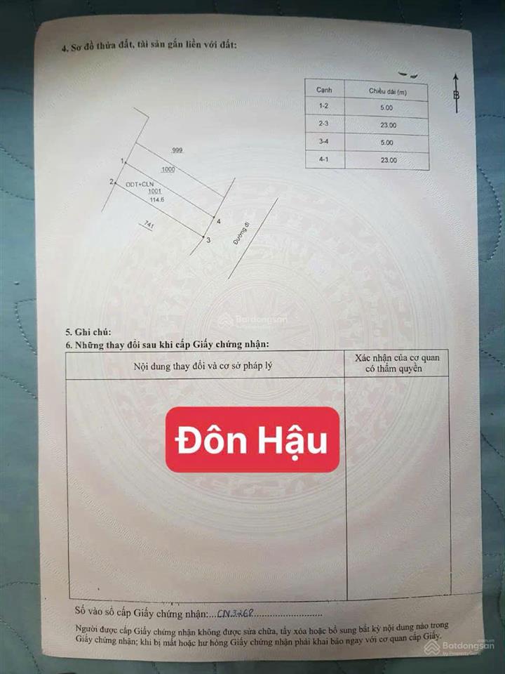 Chính chủ bán gấp lô đất đẹp trục chính đôn hậu khai quang 114,6m mt5m đường ô tô 2,9 tỷ 0988 296 ***