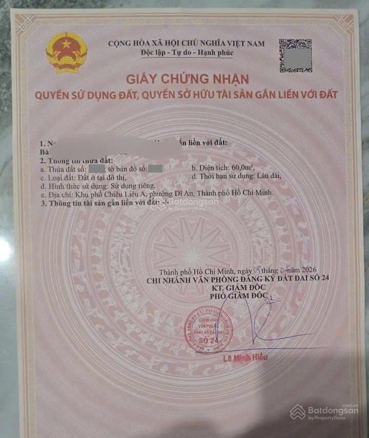 Bán nhà 1 trệt 2lầu .kdc chợ thông dụng , p tân đông hiệp full thổ cư & nội thất . chính chủ