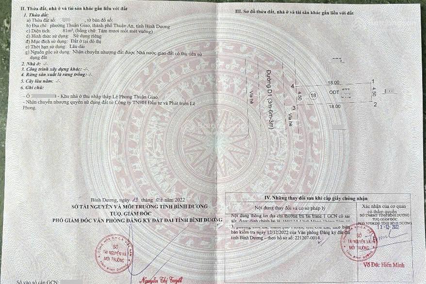 Bán đất rẻ ngay kdc lê phong. gần vòng xoay an phú & aeon. 81m2 full thổ cư. chính chủ