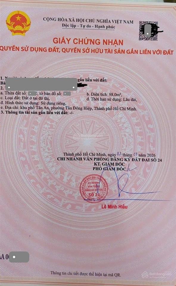 Bán đát siêu rẻ .có 5 phòng trọ ,98m full thổ cư ,(6*15,6) gần bình thung ,dĩ an .chính chủ