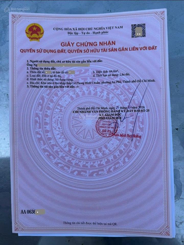 Bán nhà 1 trệt 2 lầu đúc 3 tấm sổ hồng hc ( 3 mặt lấy dc gió thoáng ) 64m ful thổ cư & nội thất