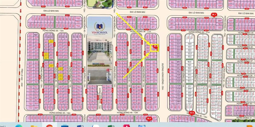 Bán liền kề 128m đại lộ hừng đông 39 rộng 30m, vinhomes đan phượng, giá full vat 26 tỷ ký cđt