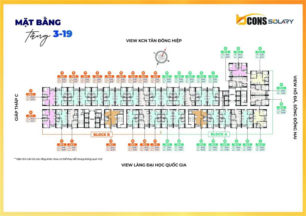 Kẹt tiền, bán gấp căn hộ bcons solary, dt 53m2 2pn,2wc giá 1,8 tỷ, hỗ trợ vay ngân hàng 80%