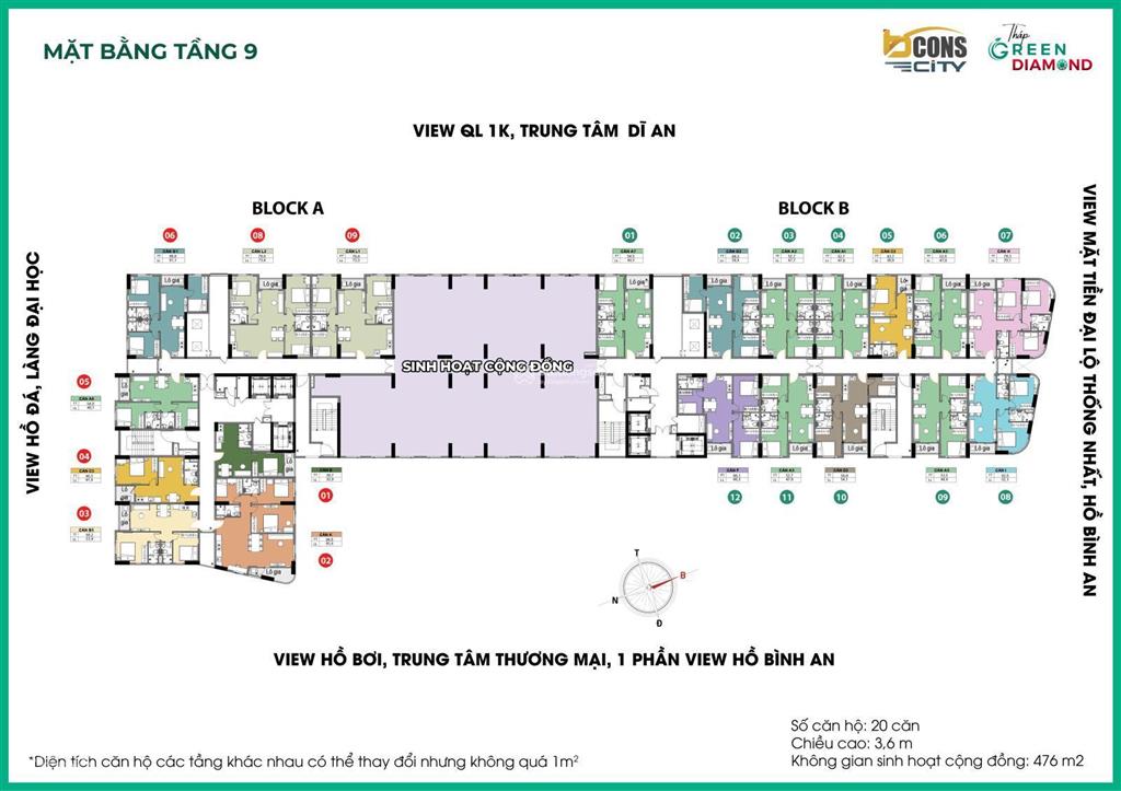 Bán nhanh căn 2pn bcons city 1,9 tỷ, giảm 5.65% ký hợp đồng 5% ngưng nửa năm sau đóng tiếp