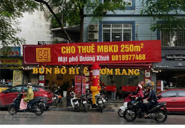 Cho thuê mbkd mặt phố dương khuê 250m2, mặt tiền 8.5m, vỉa hè rộng, vị trí đẹp trung tâm cầu giấy