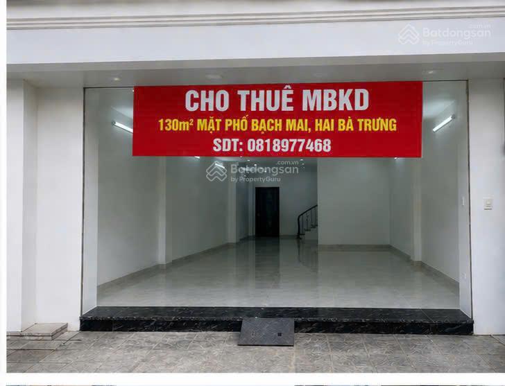 Mặt phố bạch mai ngã tư 134m2 mt 5,5m x 38tr  tt hai bà trưng siêu thị, thực phẩm, hoa quả....