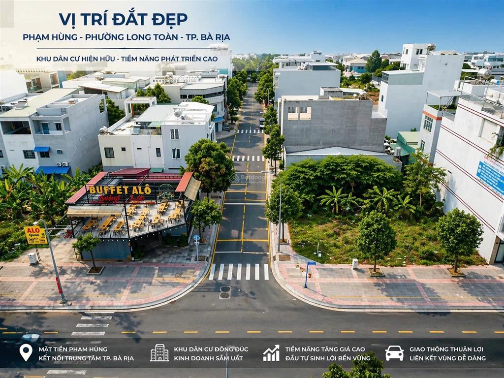 Bán đất 90m2 tại phạm hùng, p long toàn, tp. bà rịa, rẻ nhất trục phạm hùng siêu hot