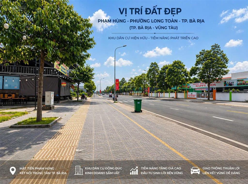 Bán đất 90m2 tại phạm hùng, p long toàn, tp. bà rịa, rẻ nhất trục phạm hùng siêu hot