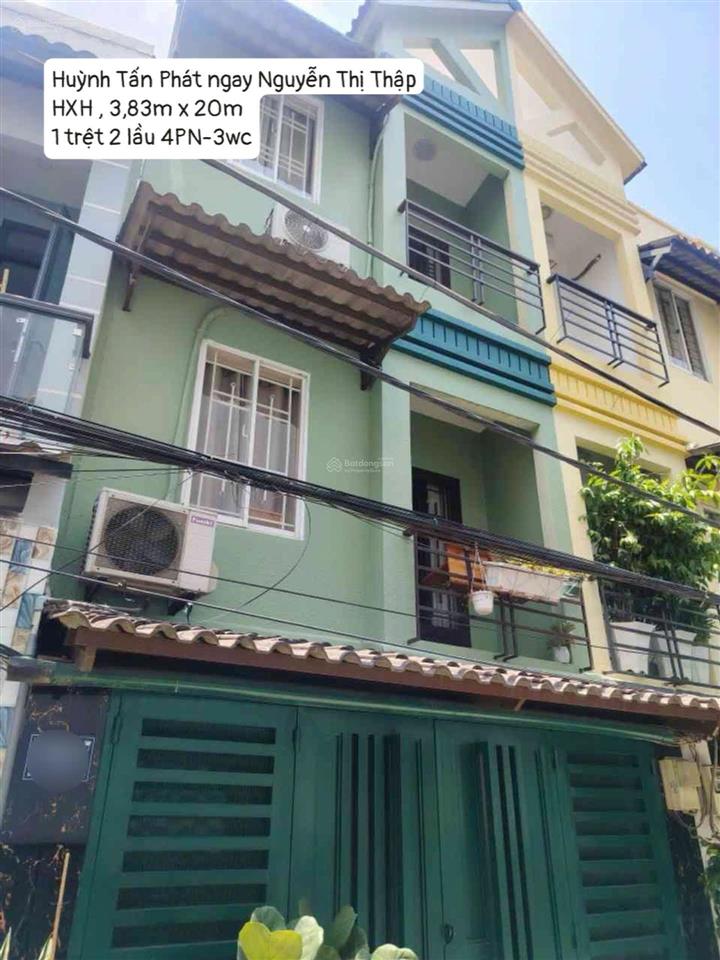 Huỳnh tấn phát ngay nguyễn thị thập, hxh 4m , 75m2, 3 tầng btct, 4pn