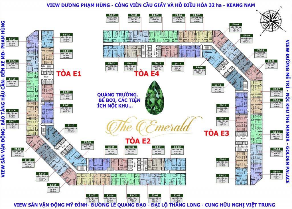 Căn hộ khu emerald mễ trì, trung tâm hội nghị quốc gia, sân vận động mỹ đình, keangnam landmark 72