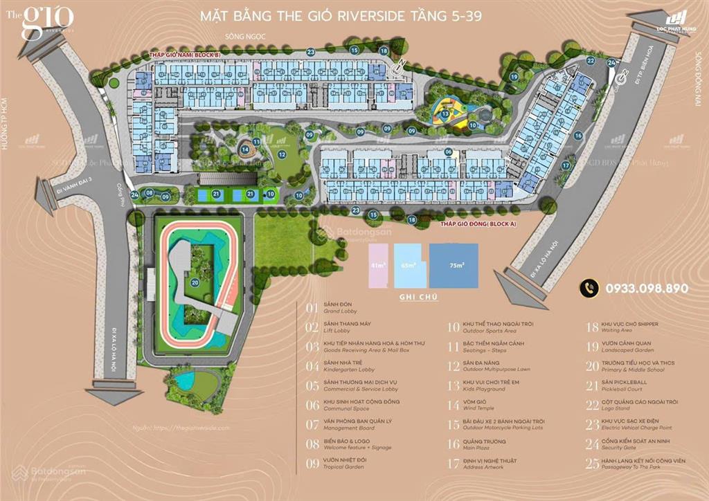 The gió riverside  trực diện view sông  đối diện ga metro  ngay nút giao tân vạn, vành đai 3