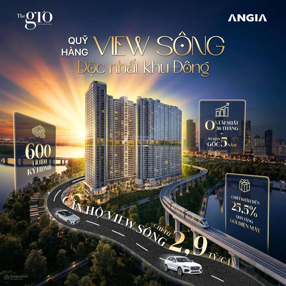 The gió riverside view sông đối diện ga metro  ngay vành đai 3  kết nối sân bay qt long thành