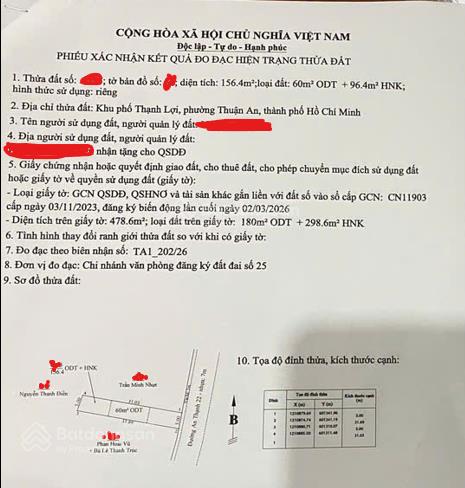 Chính chủ bán đất đẹp tại mặt tiền đường an thạnh 22, 22,5 triệu / m2, 156,4 m2