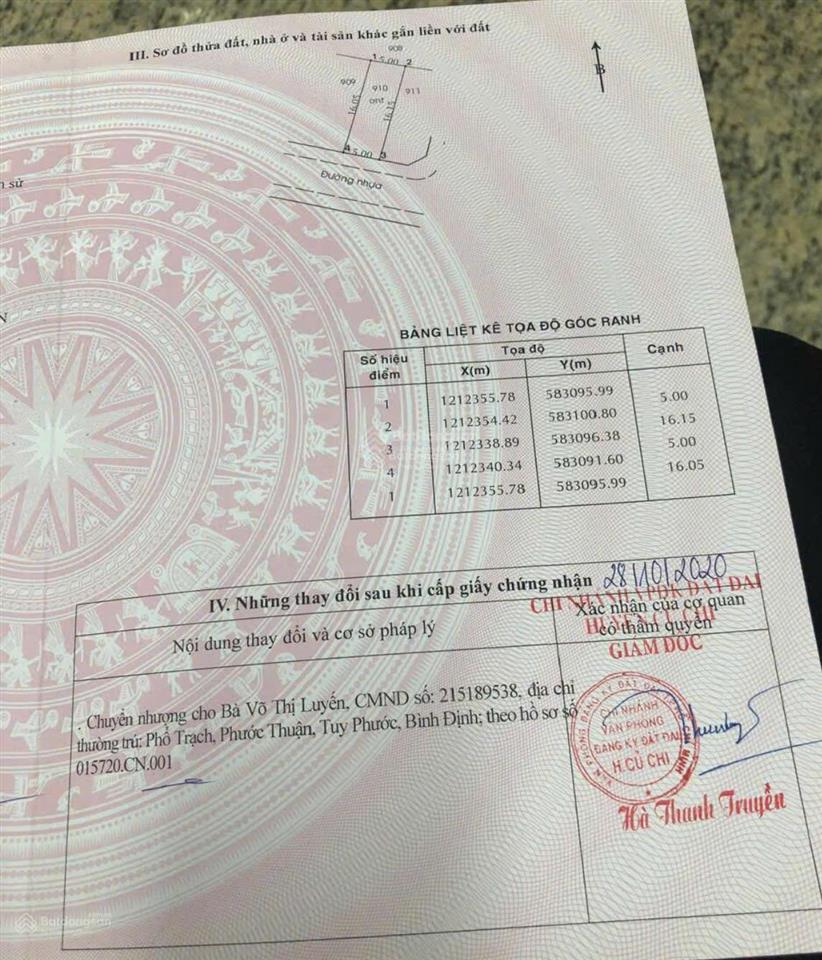 Sở hữu ngay lô đất full thổ cư nằm ngay trên đường suối lội , củ chi, dt 80m2 giá 900 triệu .