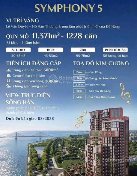 Nhận booking dự án sun symphony 5 căn hộ nội thất liền tường đắt giá mặt tiền sông hàn