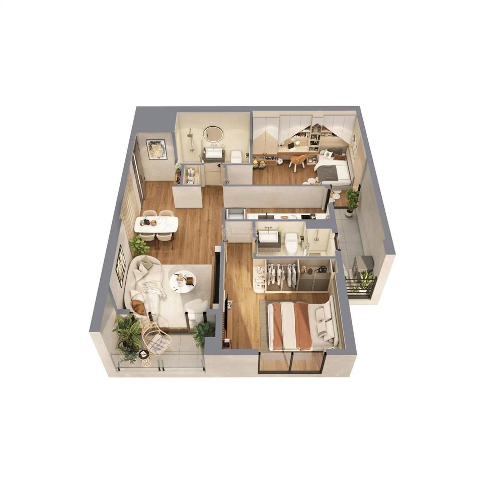 Căn 2pn siêu đẹp dt 76,33m2 chiết khấu lên đến 10%, tặng 2 năm pdv, nh hỗ trợ vay 70%/18 tháng