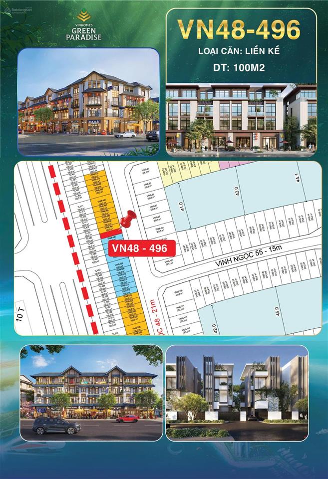 Bán shophouse vinhomes green paradise, giá cực chất 16 tỷ, 100m2, 6pn, 3wc