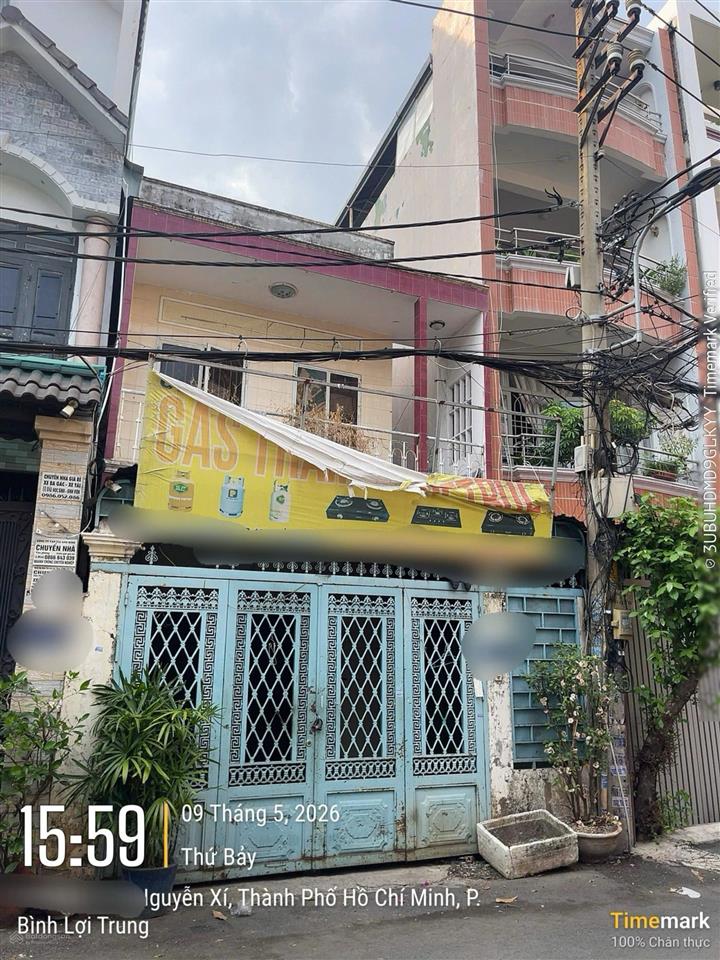 Nhà gần mt 95m2 chỉ 12,5 tỷ, hẻm 10m, nguyễn xí, p13, bình thạnh. 1 lầu cũ. dt 5x19m vuông vức